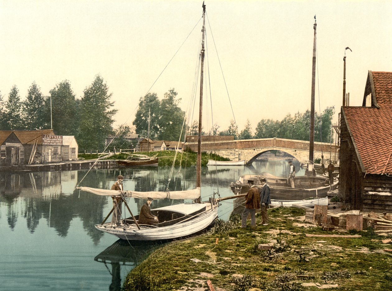 Wroxham Köprüsü, pub. C 1890 - 1900 (krolitograf) by English Photographer