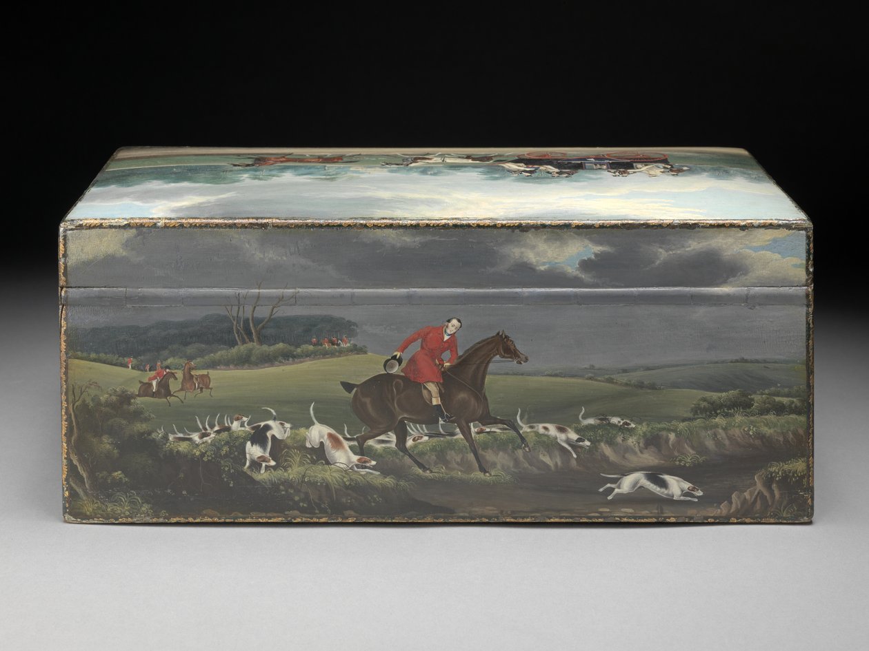 Taglioni Baskılarından Sahneler ile boyanmış bir Puro Kutusu, c.1840 (meyve ağacı üzerine yağlı boya) (önden görünüm için bkz. 285535) by English School