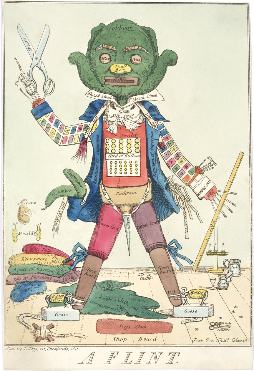 Bir Flint, 1811 (el renkli gravür) by English School