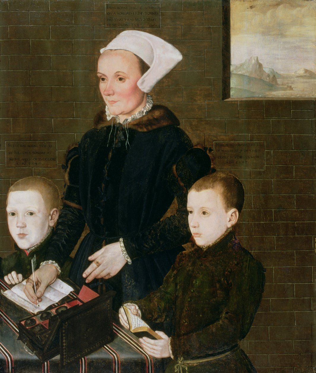 Alice Barnham ve İki Oğlu Martin ve Steven, 1557 by English School