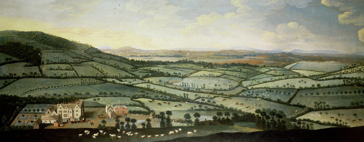 Dixton Malikanesi çevresindeki ülke, c.1715 (CHE 68500 - 68507 ile ilgili ayrıntılara bakın) by English School