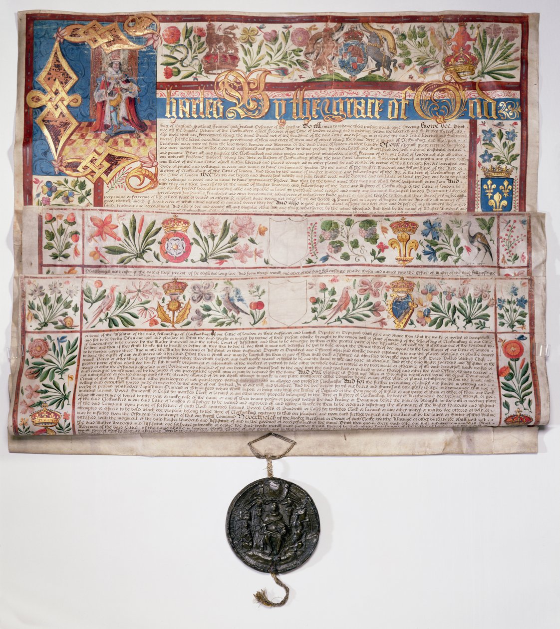 Ms 6430 The Clockmakers Charter, Kral I. Charles tarafından 22 Ağustos 1631