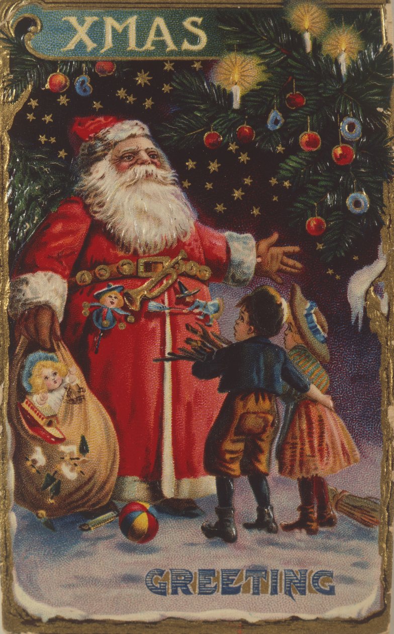 Oyuncak çuvalı ile Noel Baba