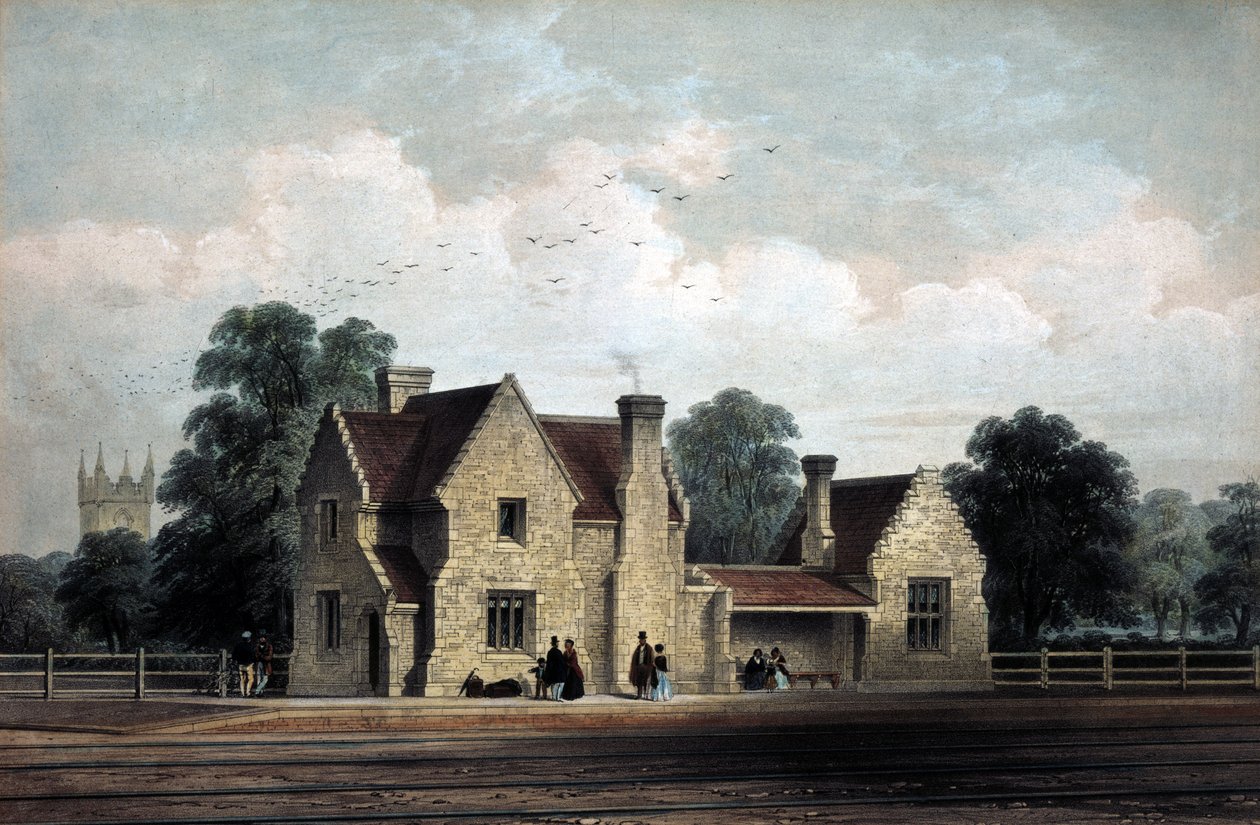Shoreditch Great Eastern Metropolitan İstasyonu, 1864 by English School