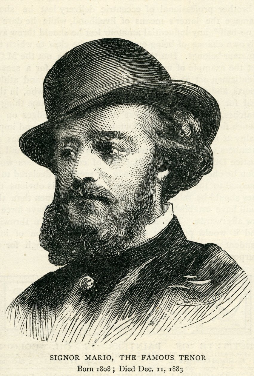 Signor Mario (1808-1883), Grafik için İllüstrasyon, 22 Aralık 1883 by English School