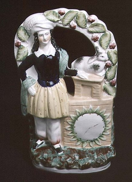 Staffordshire tavşanlı bir adam figürü, 1840 (seramik) by English School