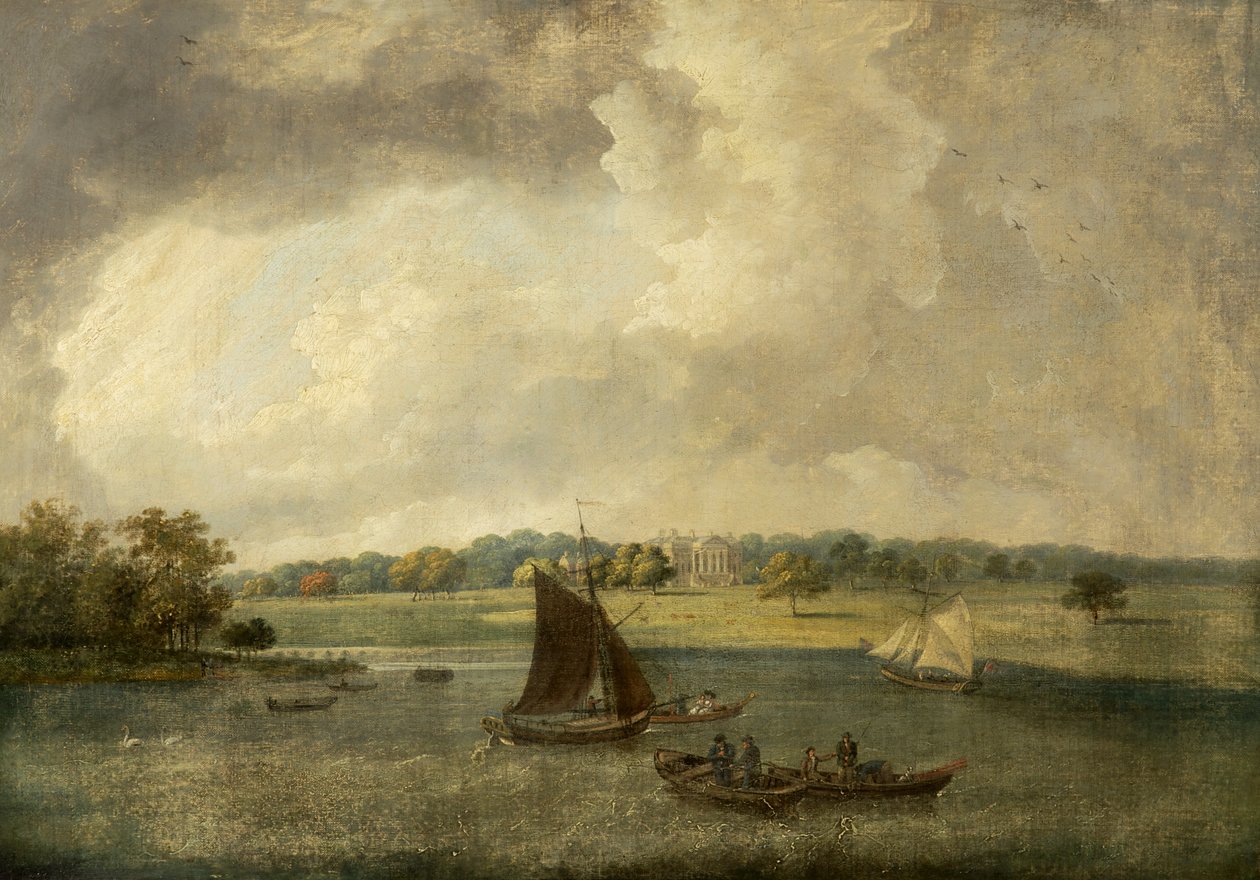 Mere, Cheshire, 1800-50 karşısında Tabley House by English School