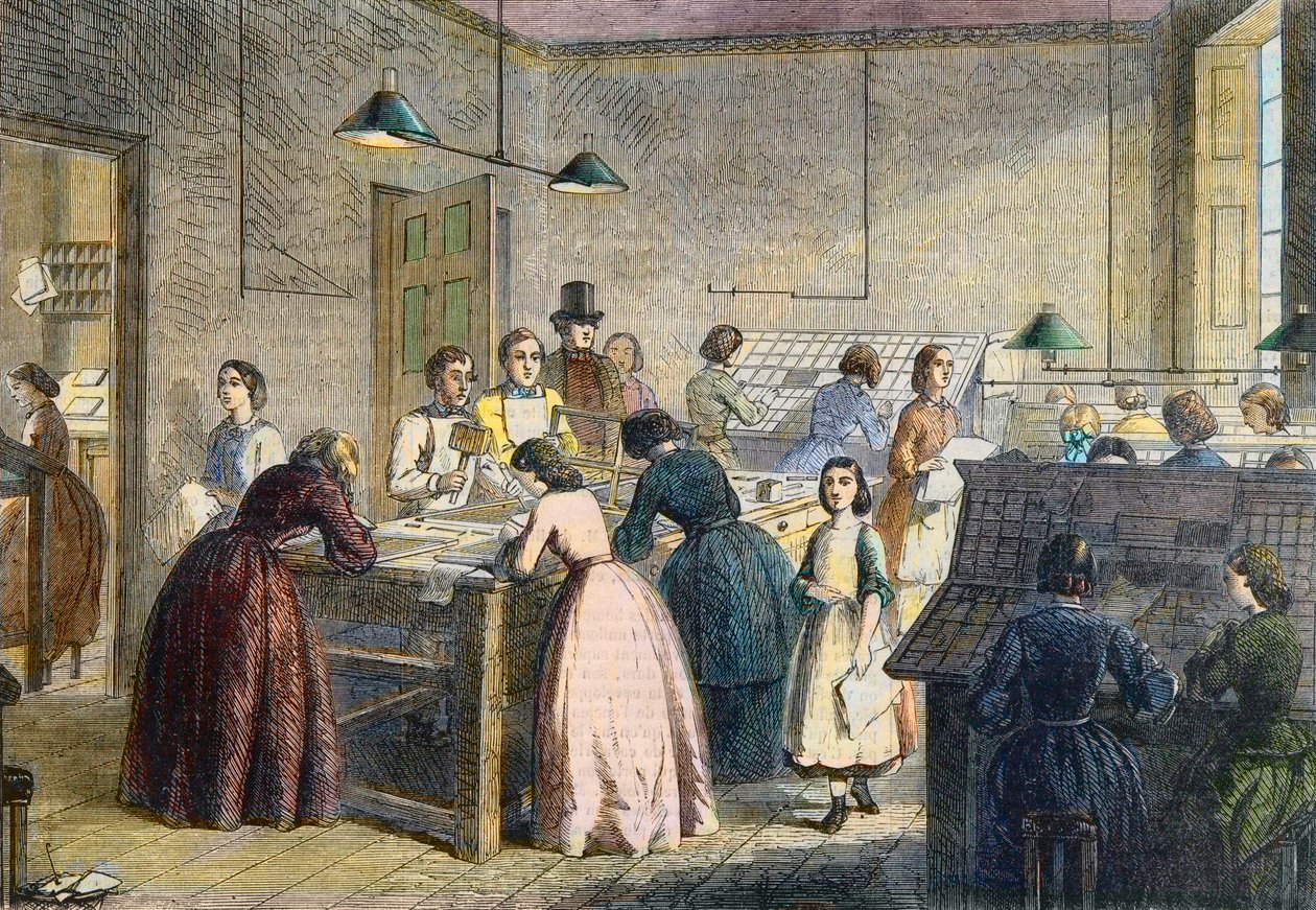 1860 yılında Victoria Press, Great Coram Street, Londra