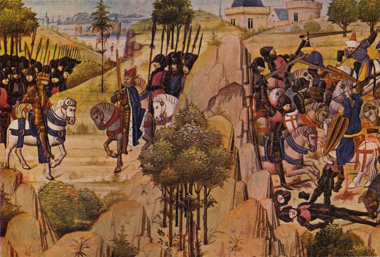Haçlı Seferleri sırasında Conrad III ve Louis VII toplantısı by Flemish School