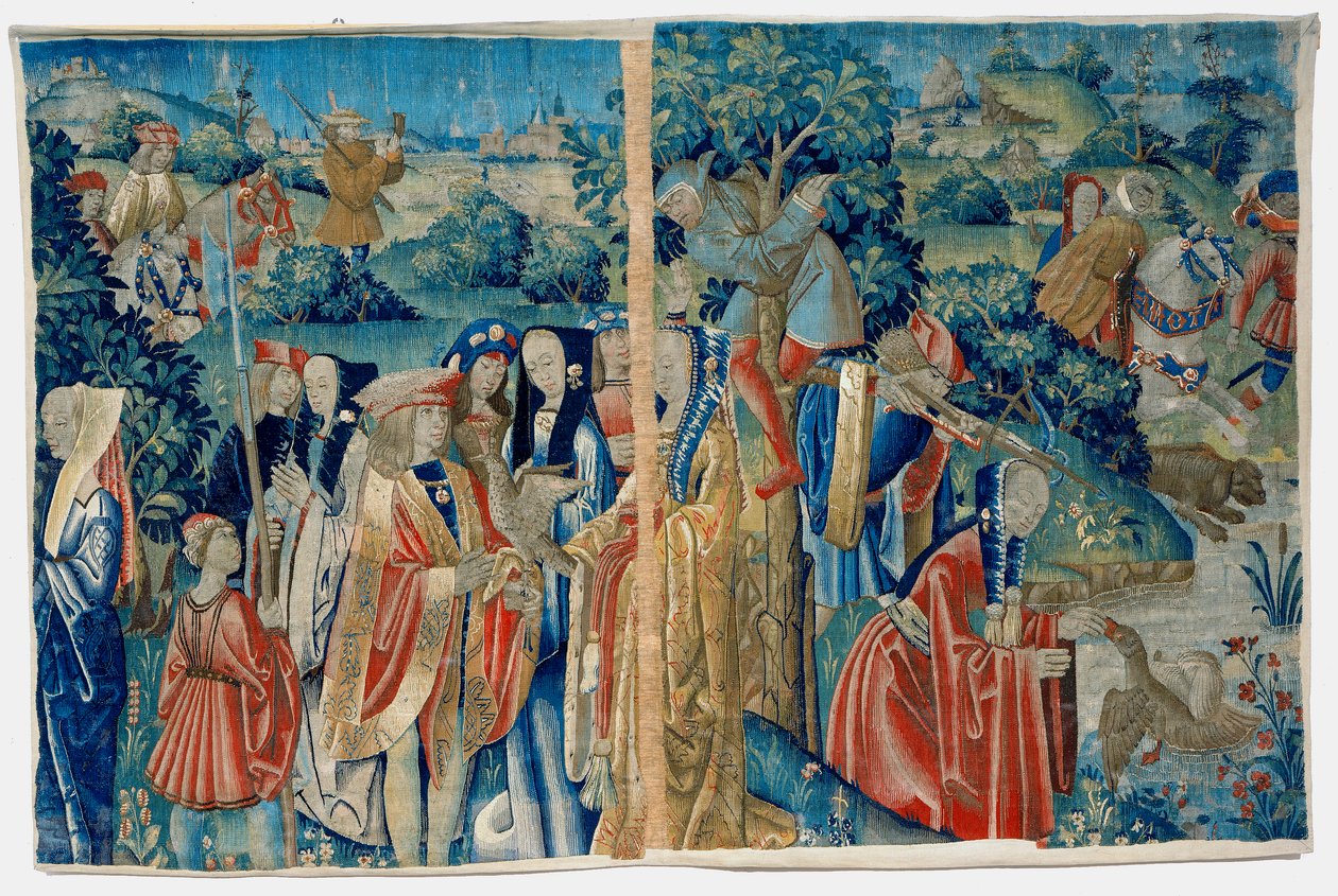Bir şahin ile mahkeme av sahnesi by Flemish School