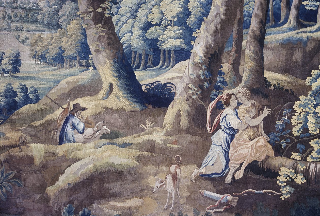 Life at Country Mansion goblen serisinden bir sahnenin detayı (tekstil) (ayrıca bkz. 1275718) by Flemish School