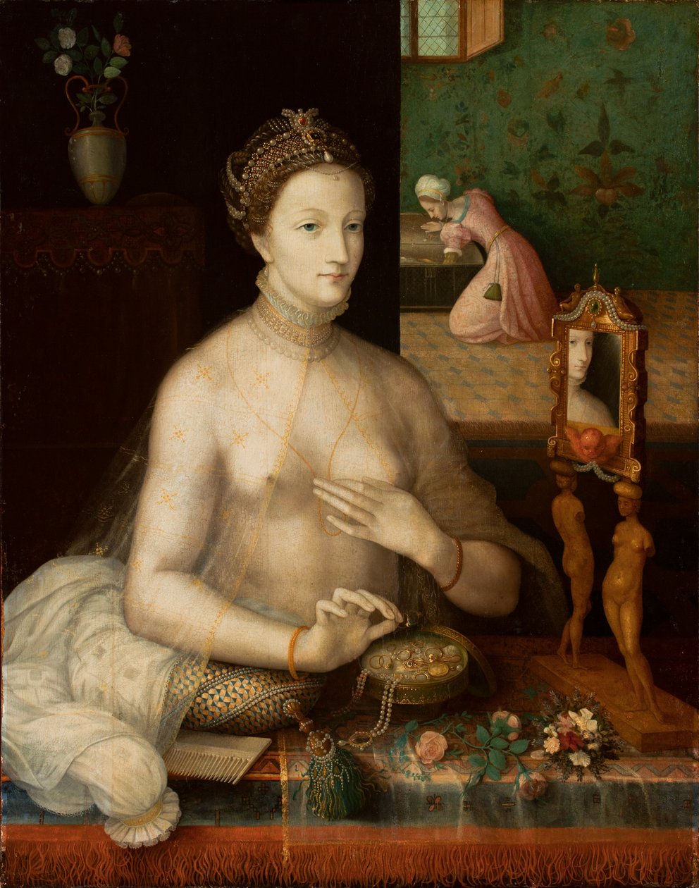 Tuvaletindeki Kadın, c.1550-70 by Fontainebleau School