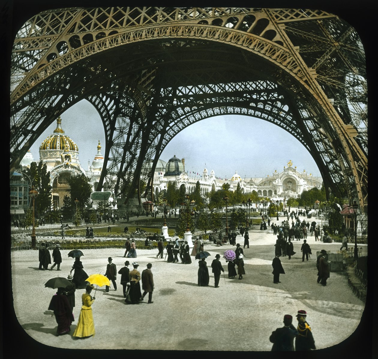 Paris Fuarı: Champ de Mars ve Eyfel Kulesi, Paris, Fransa, 1900 (fener kaydırağı) by French Photographer