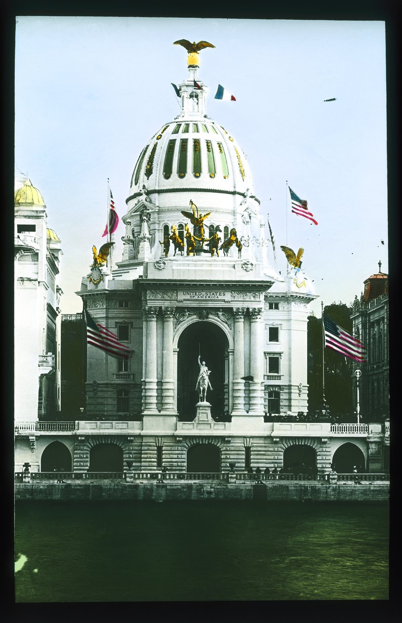 Paris Fuarı: Amerika Birleşik Devletleri Pavyonu, Paris, Fransa, 1900 (fener kaydırağı) by French Photographer