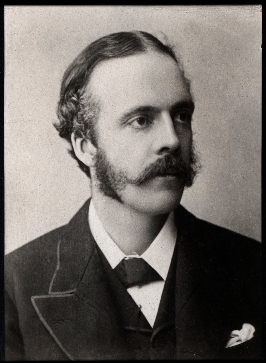 Lord Arthur James Balfour (1848-1930), İngiliz politikacı ve devlet adamının portresi. by French Photographer