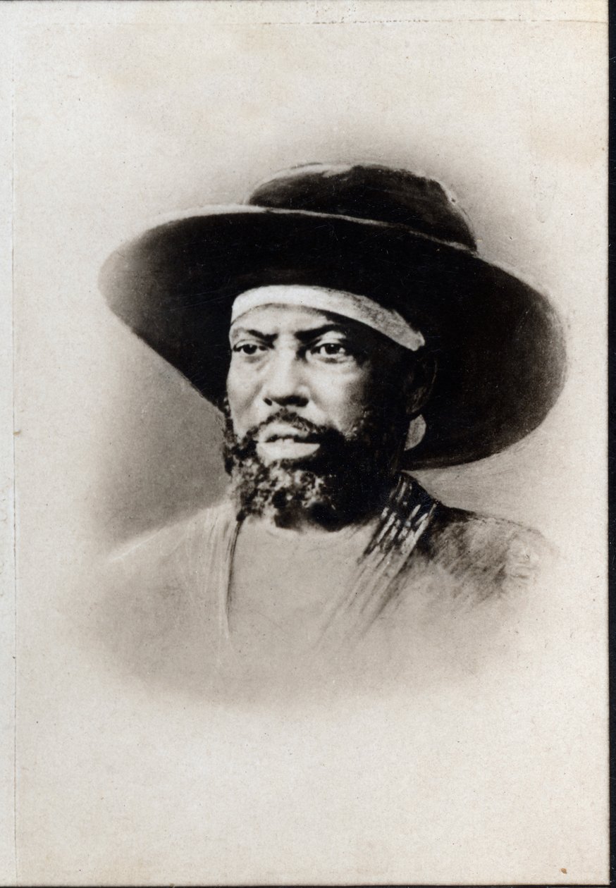 Menelik II (1844-1913) portresi, Etiyopya İmparatoru. by French Photographer