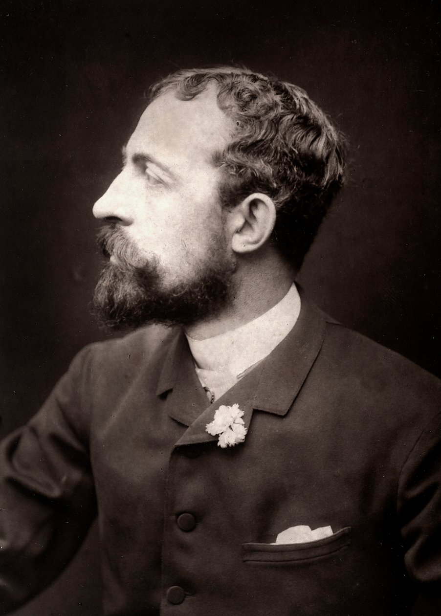 Sanatçı Théobald Chartran, Paris Salonu vesilesiyle resmedildi, 1885 by French Photographer