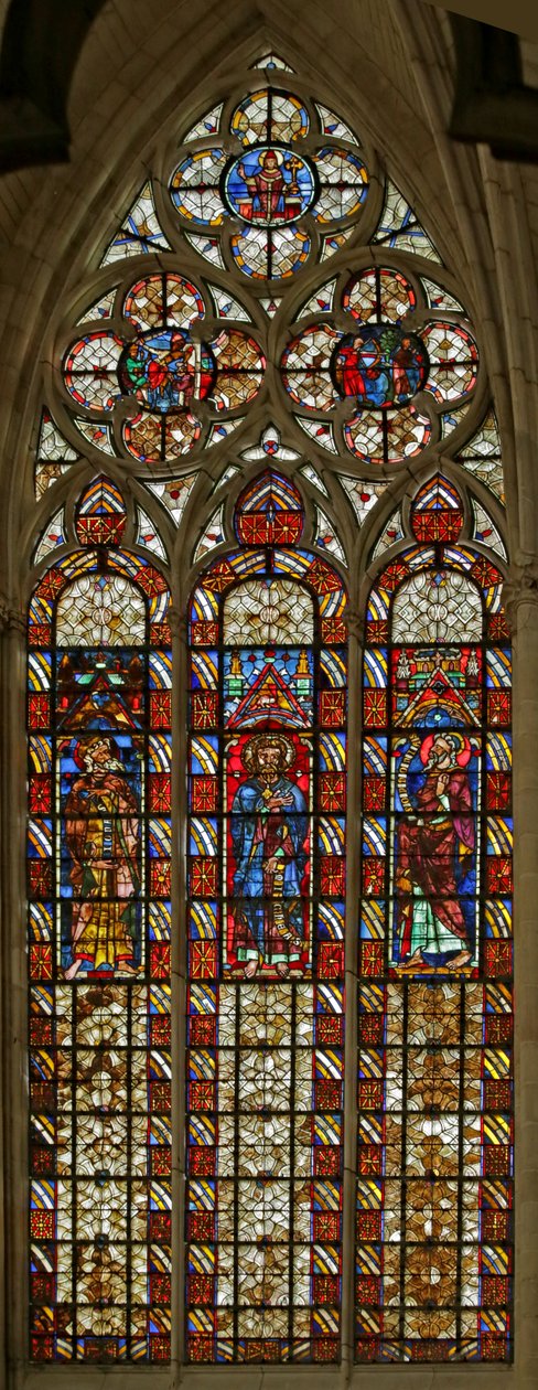 Grisaille ve Peygamberler Jonah, Micah ve Sophonias ile Bir Güney Korosu Penceresi by French School