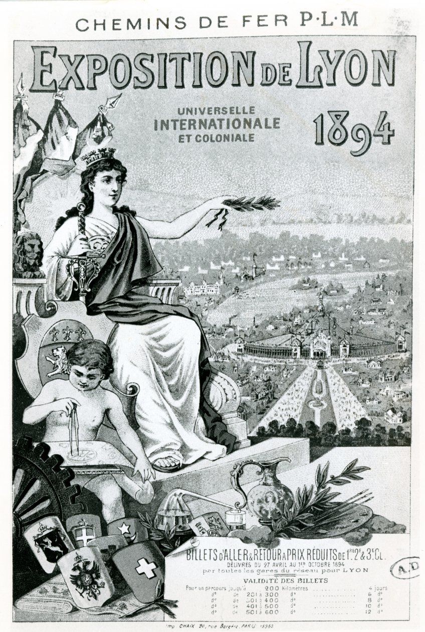 Exposition de Lyon için reklam, 1894 by French School