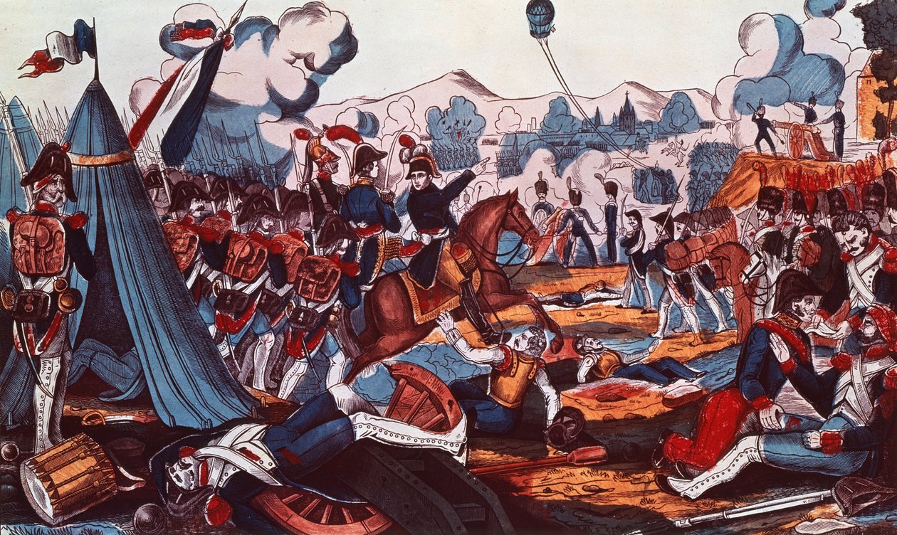 Fleurus Muharebesi, 26 Haziran 1794, 1837 (renkli gravür) by French School