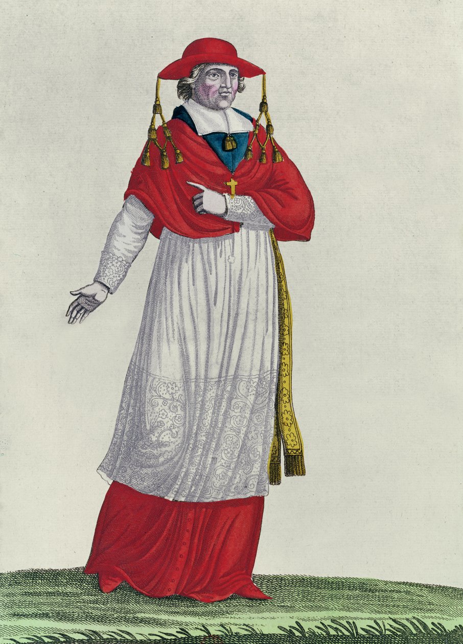 Kardinal Caprara (renkli gravür) by French School