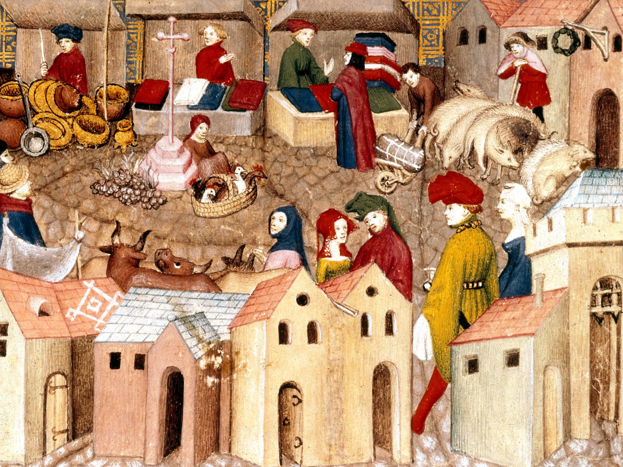 Fr 12559 fol.167 Pazar yeri, Thomas III de Saluces tarafından Le Chevalier