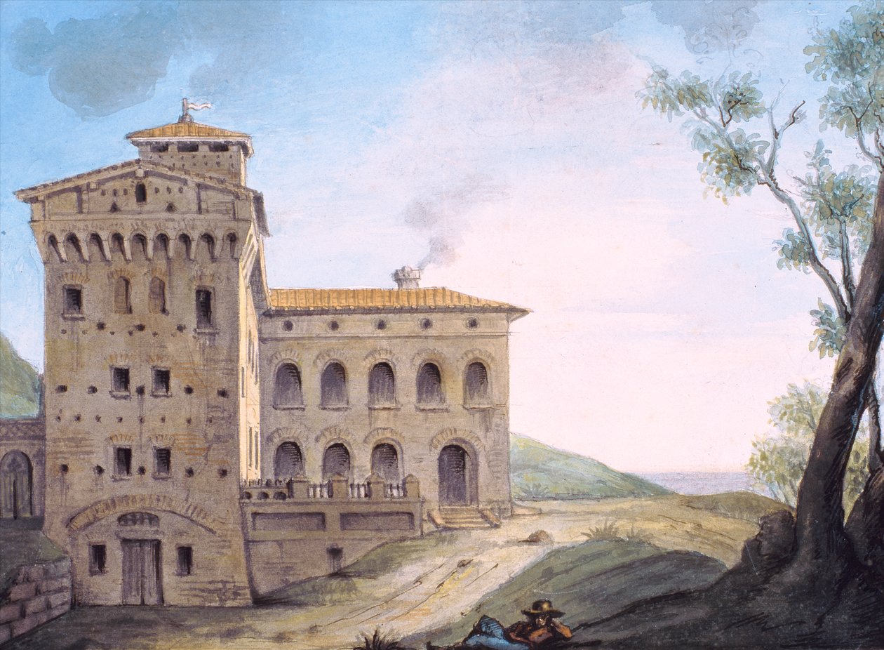 İtalyan sarayı (kağıt üzerinde wc) by French School