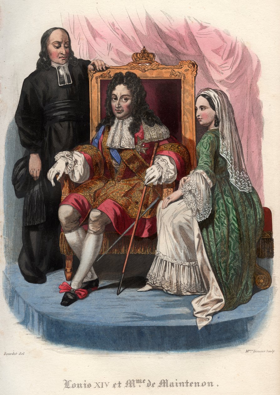 Louis XIV (1638-1715) ve Francoise dAubigne, Markiz de Maintenon (1635-1719) by French School