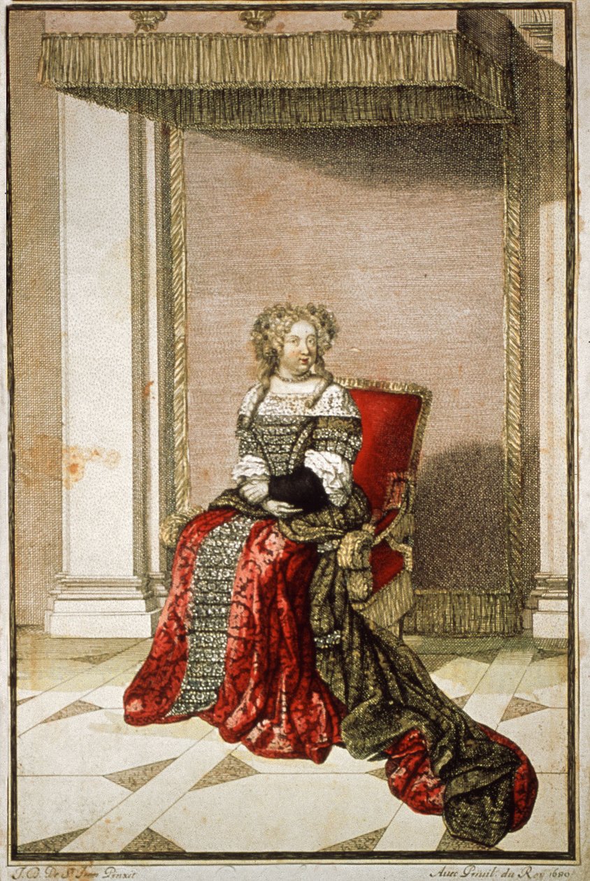 Avusturyalı Marie Therese, 1680 (renkli gravür) by French School