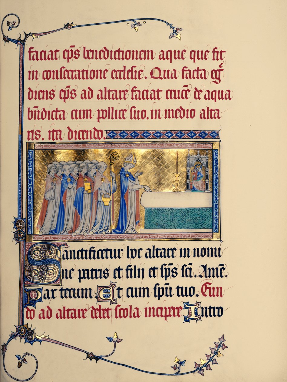 Ms 298 f.30r Bir Kilisenin Adanması, Metz Pontifical