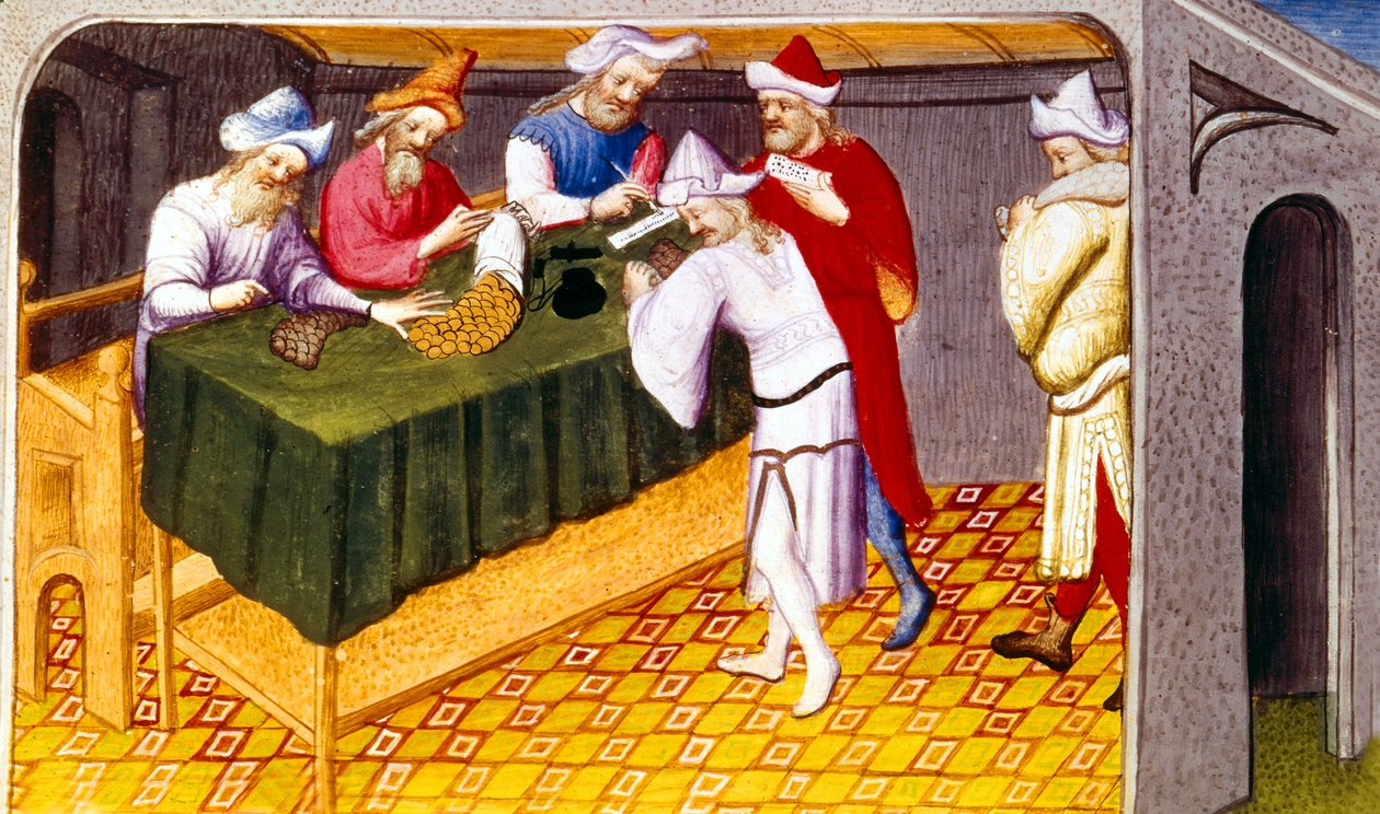 Bayan Fr 2810 f.69, Cengiz Han tarafından Quinsay şehrinde tuz, şeker ve baharatlar üzerinden alınan vergi, Livre des Merveilles du Monde