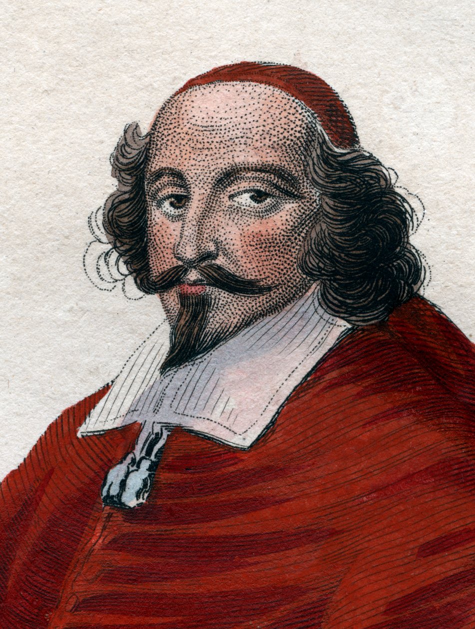 Jules Mazarin (1602-1661), Fransız İtalyan kardinal, diplomat ve politikacının portresi. by French School