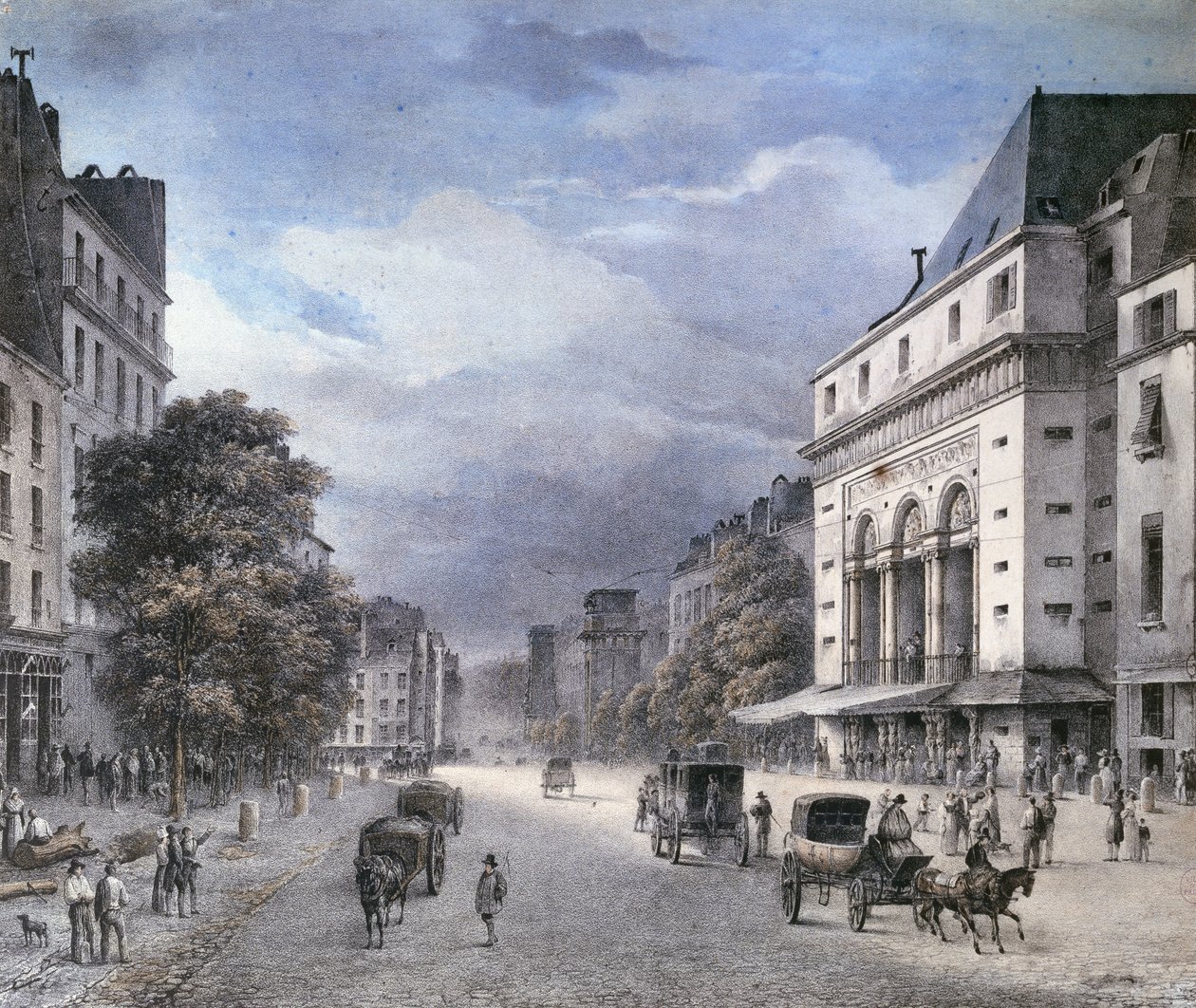 La Porte Saint-Martin Tiyatrosu, Paris, c.1840 by French School