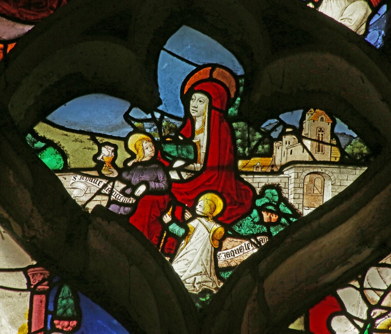 Mary Salome ve İki Çocuğunu gösteren pencere: Aziz John ve Aziz James by French School