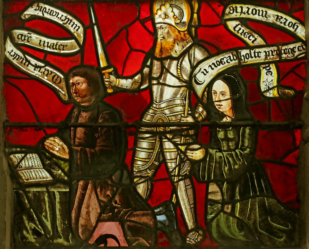Bağışçılar ve Aziz James ve George ile İki Sıfırlama Panelini gösteren pencere by French School
