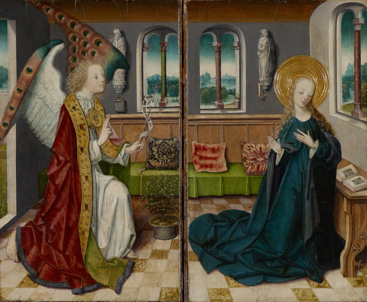 Müjde, 1490 (ahşap üzerine karışık teknik) by German School