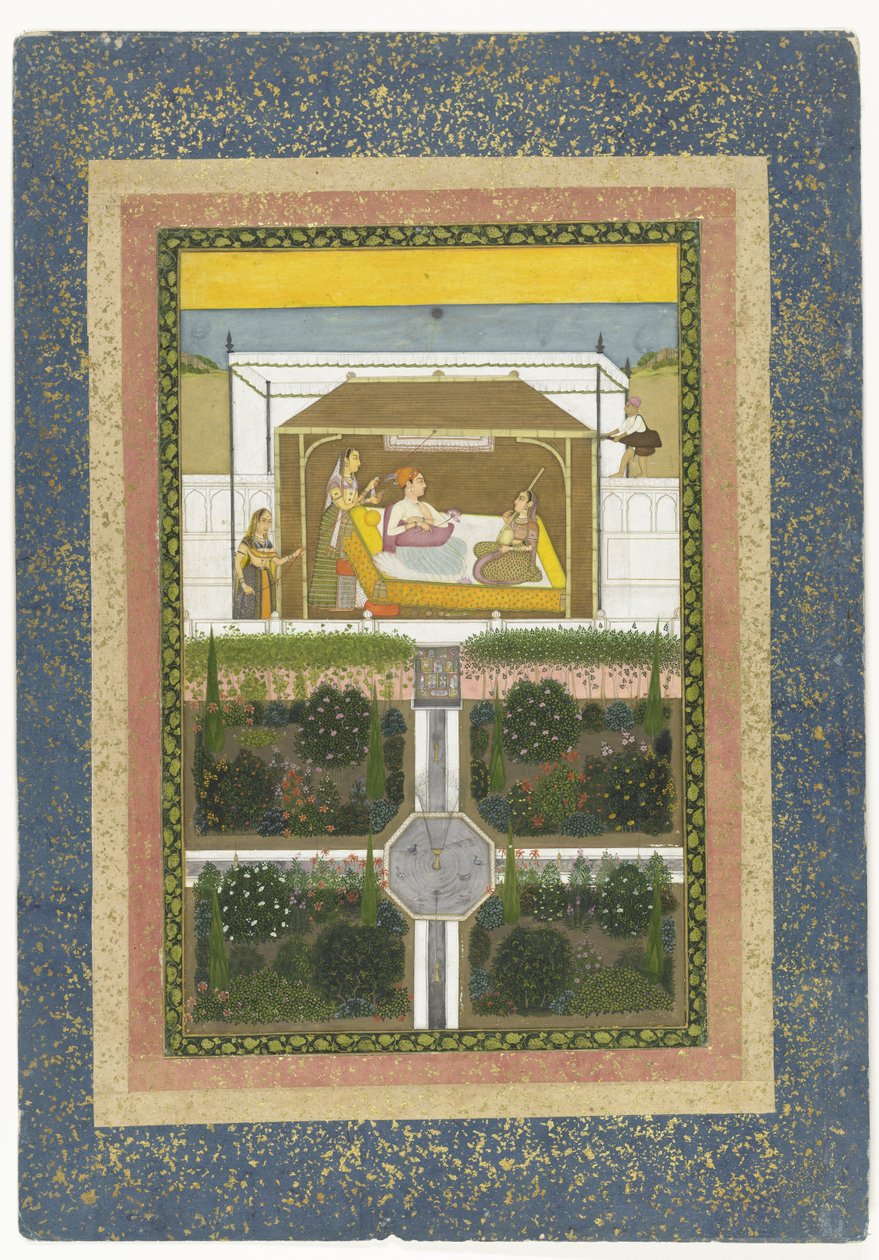 Bahçedeki Prens, c.1775-99 (kağıt üzerinde fırça) by Indian School