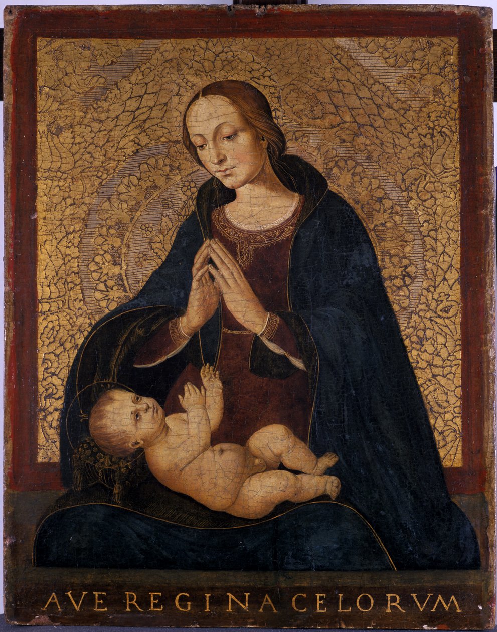 Madonna ve Dua Eden Çocuk, c.1500 (kavak ağacı üzerinde tempera) by Italian School
