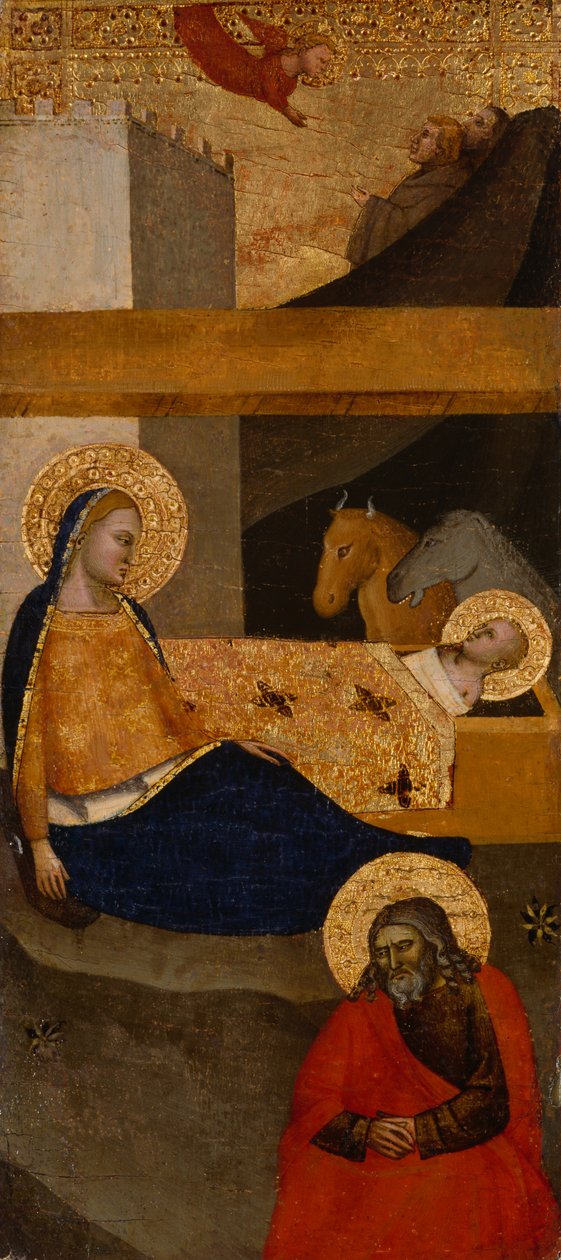 Doğuş, c. 1360-1380 (ahşap üzerine tempera ve altın varak) by Italian School