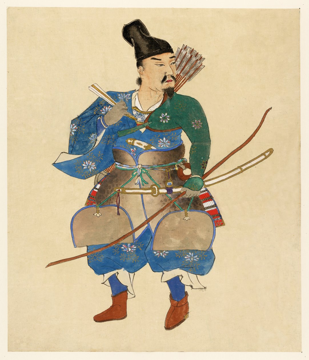 Japon Savaşçısı, 1800 - 1870 (el renkli tahta baskı) by Japanese School