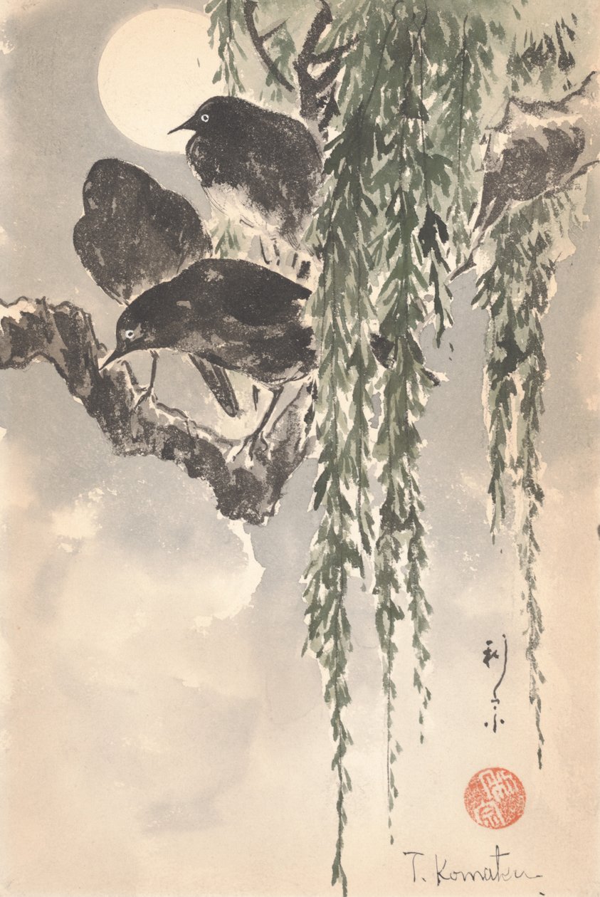 Üç karga (kağıt üzerinde wc) by Japanese School