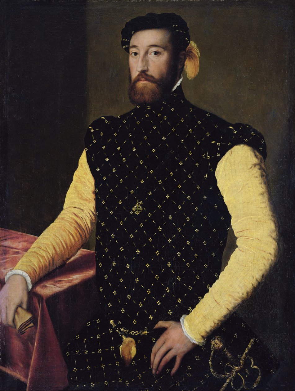 Alcantara Nişanı takan adam, c.1550-5 by Spanish School