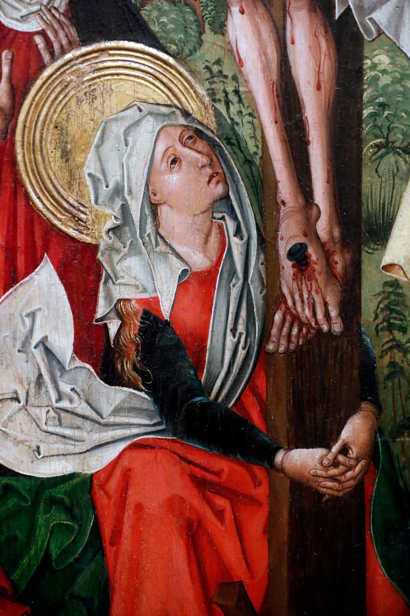 Çarmıha germe, detay (ahşap panel üzerine yağlı boya) by Unknown