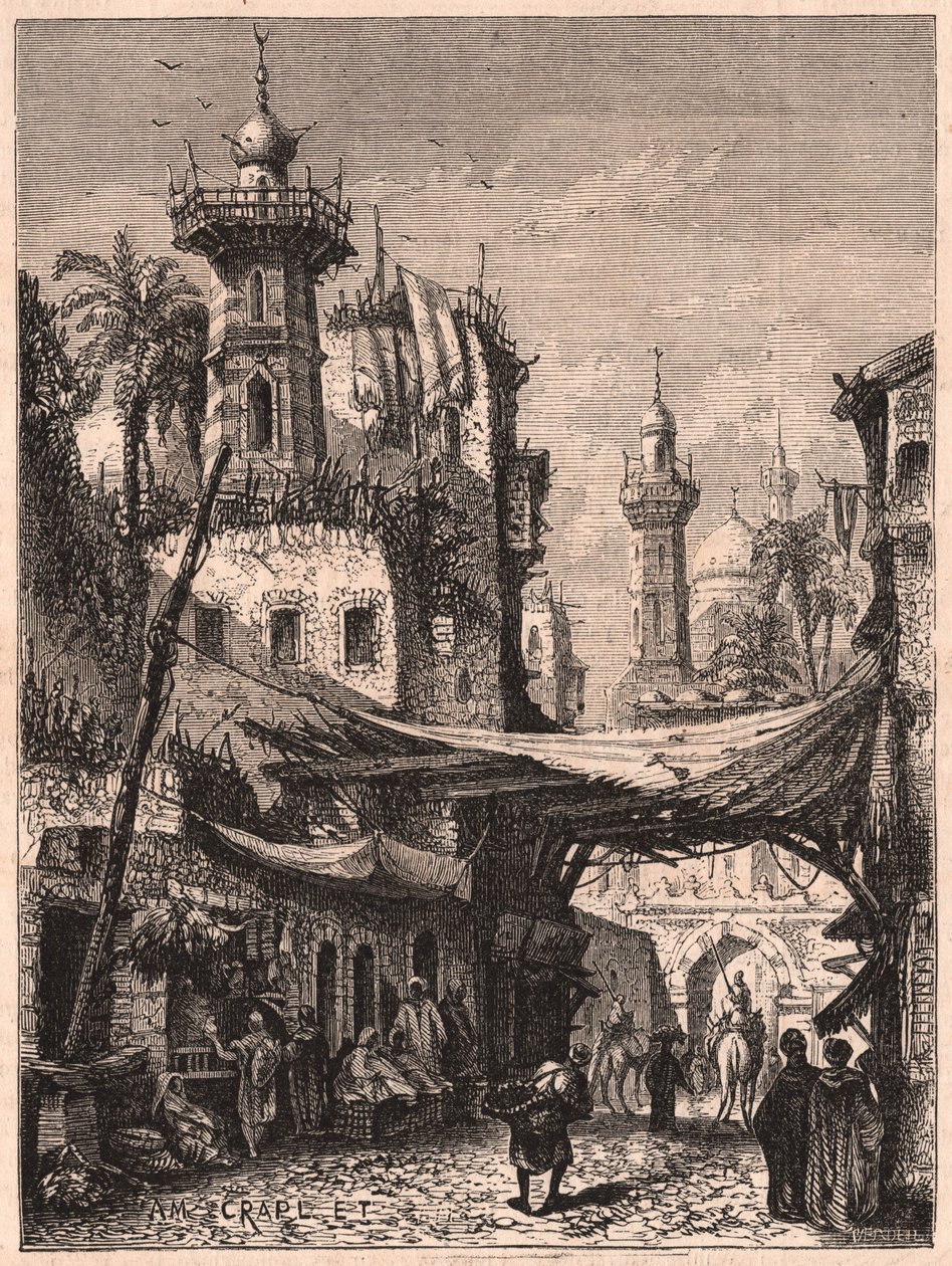 Kahire, Mısır'ın eski kesiminde bir caddenin görünümü by Unknown