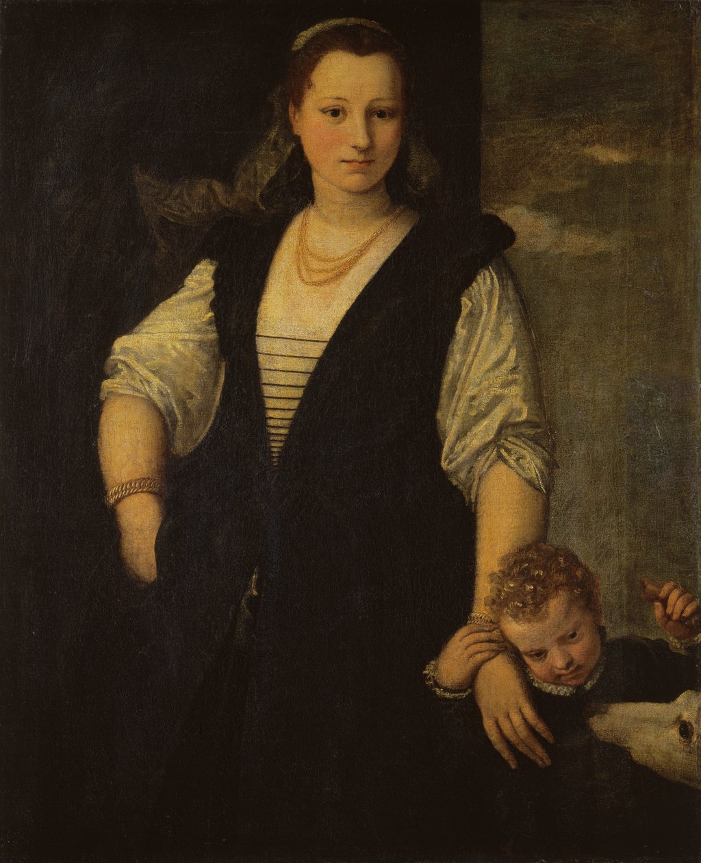 Çocuklu ve Köpekli Kadın Portresi (detay için bkz. 95740) by Paolo Veronese