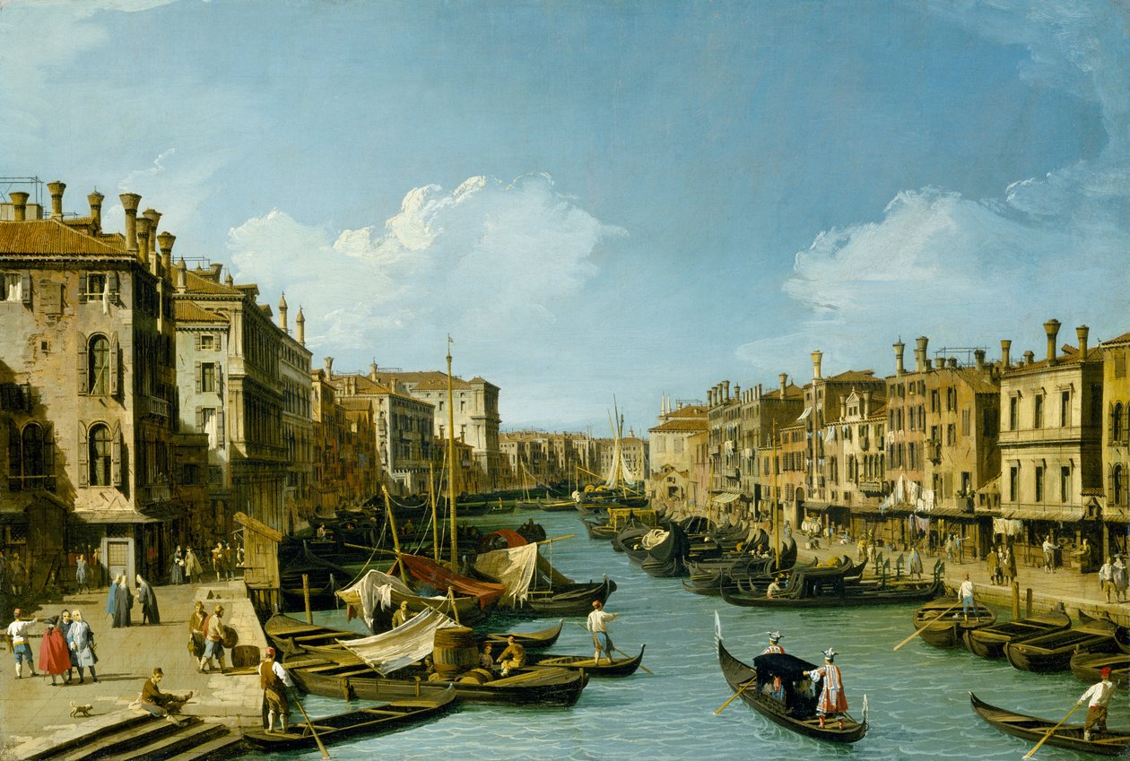 Rialto Köprüsü yakınlarındaki Büyük Kanal, Venedik, c.1730 by Giovanni Antonio Canal