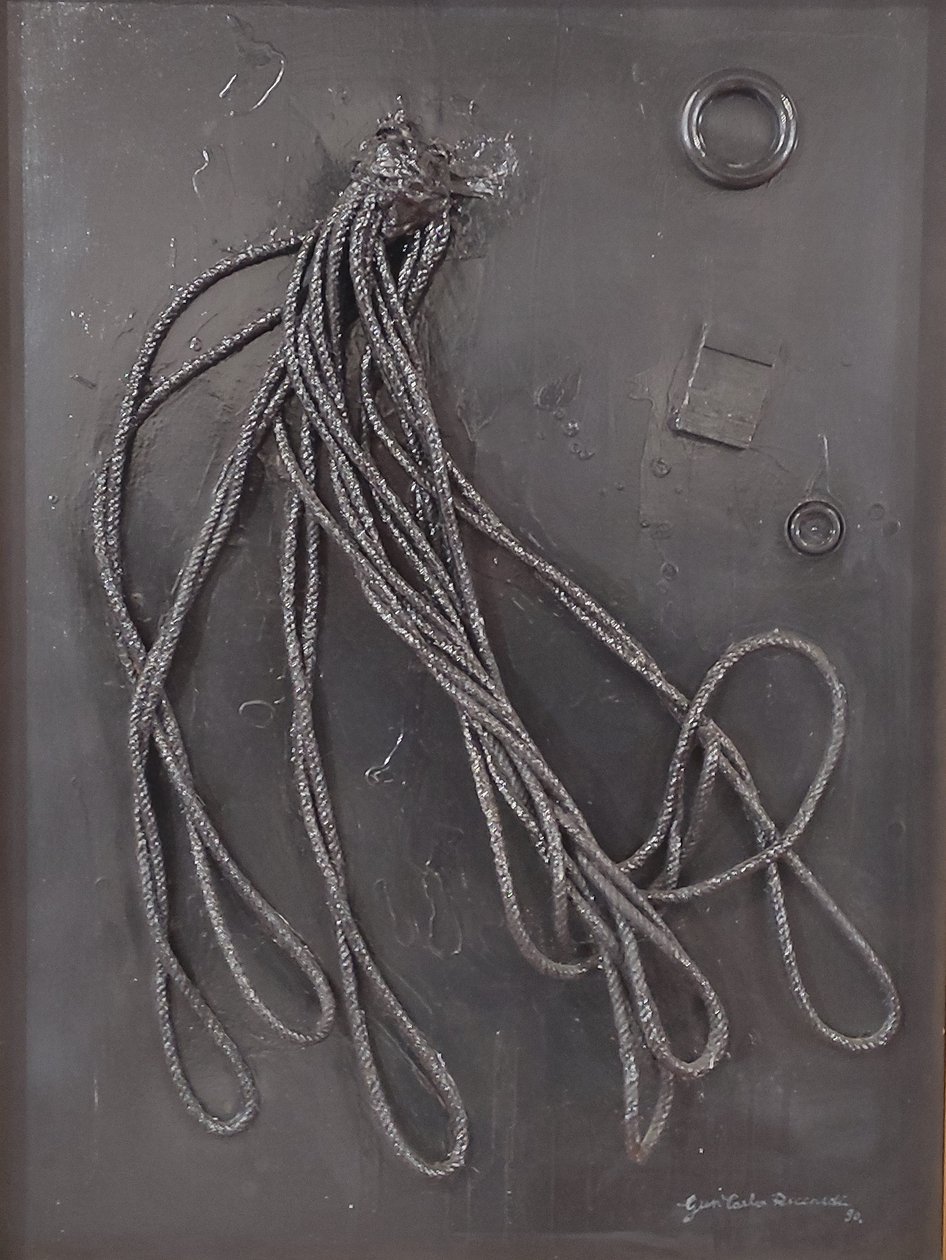 GC Riccardi, Combustione n.3, 1990, Tuval üzerine karışık teknik, 60x80, Arpino, Umberto Mastroianni Vakfı, İtalya. by Gian Carlo Riccardi