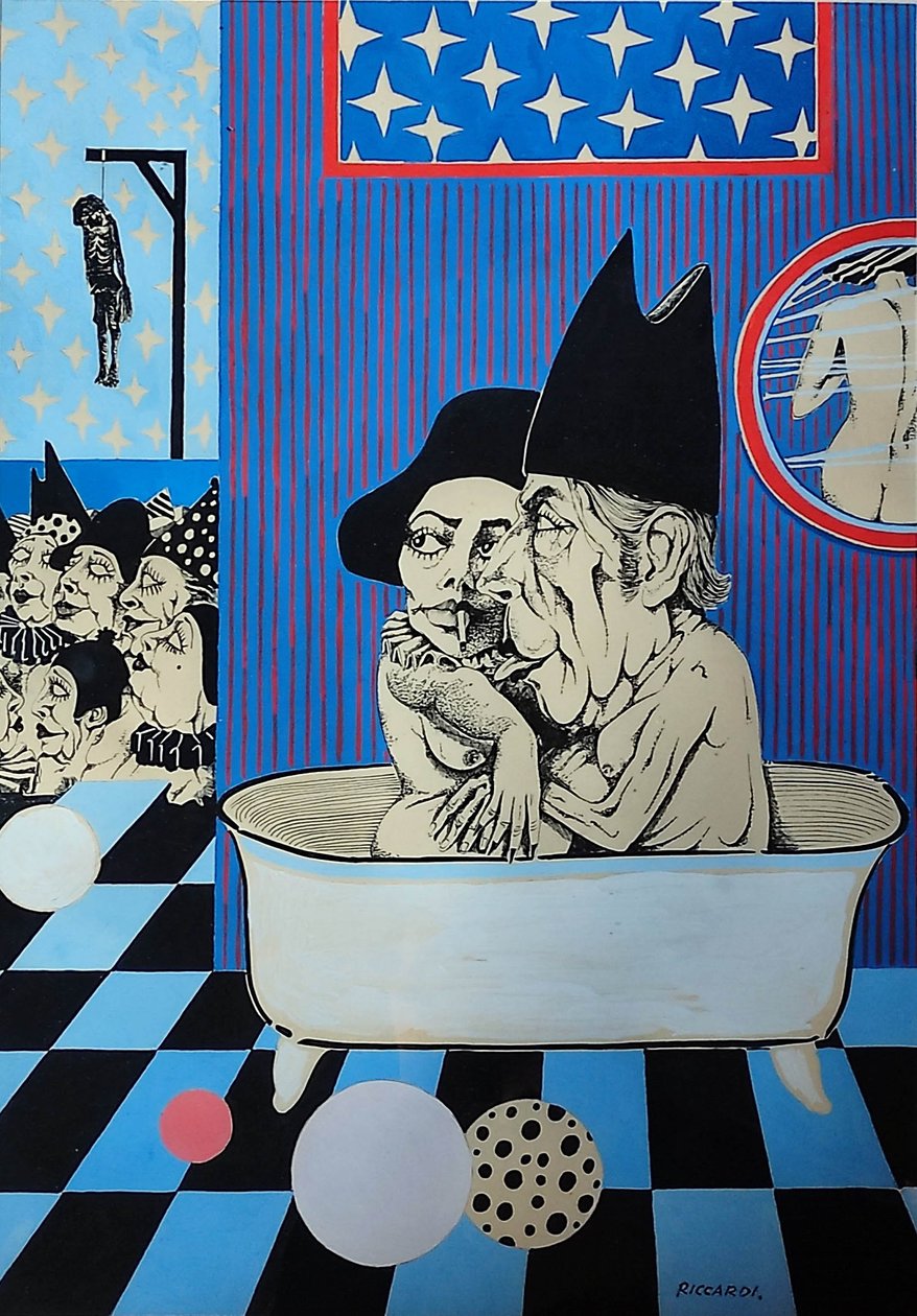 GC Riccardi, İsimsiz, c. 1972-1976, kağıt üzerine mürekkep, 40x50, İtalya. by Gian Carlo Riccardi