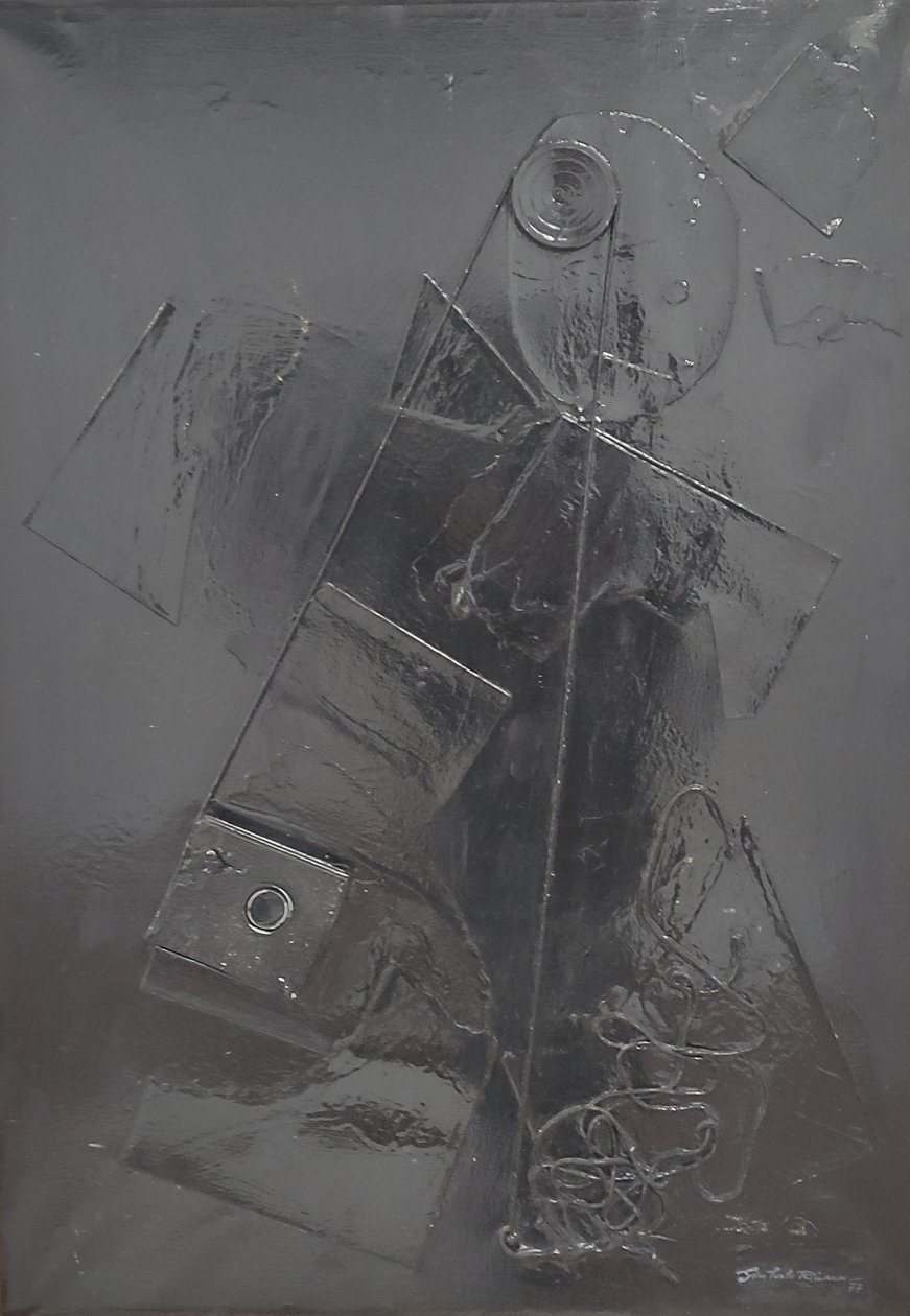 GC Riccardi, Combustione n.2, 1977, Tuval üzerine karışık teknik, 60x80, Arpino, Umberto Mastroianni Vakfı, İtalya. by Gian Carlo Riccardi