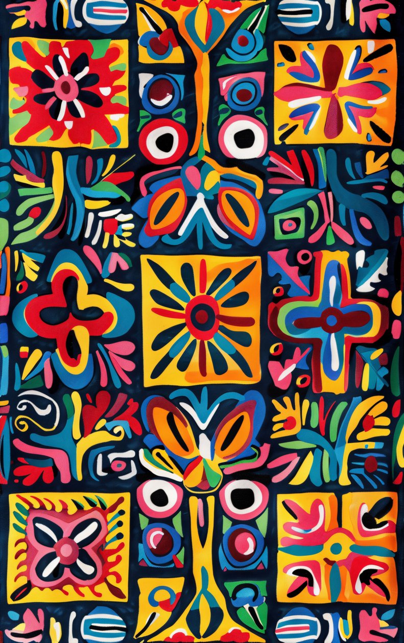 Yatak odası ve oturma odası için renkli naif sanat tablosu Duvar Dekoru by F. Abderrahim